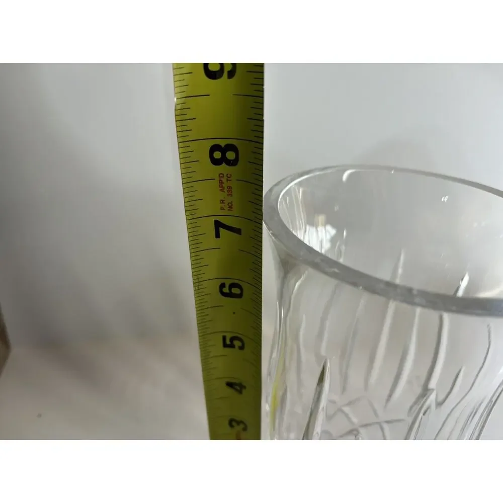 Crystal Vase 7” Heavy Elegant Beautiful Diamond Glass Flower Vase